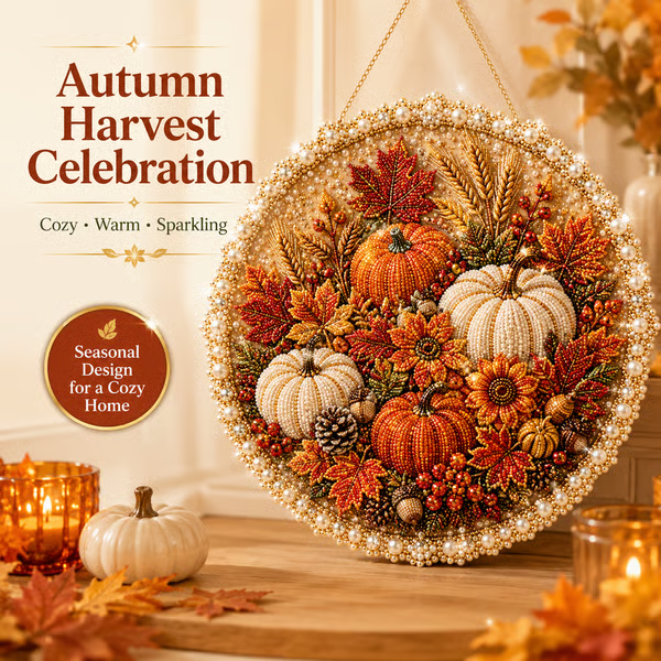🔥Last Day 49% OFF - 🌸🌻🍂🎄 Four Seasons & Holiday Pearl Art Hanging Wreath Kit ✨(📦Buy 2 Free Shipping)