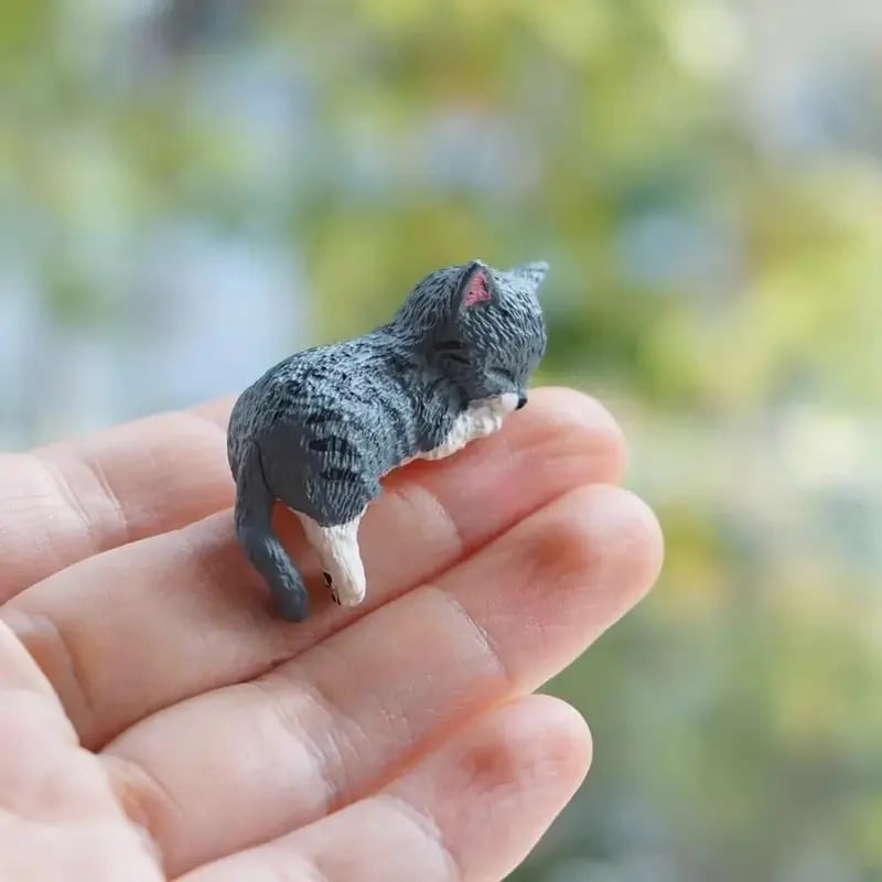 ⏰🔥LAST DAY 59% OFF - Hand-Painted Mini Cat Desk Figurines 😺 Set of 5 Cute Cartoon Kitty Companions