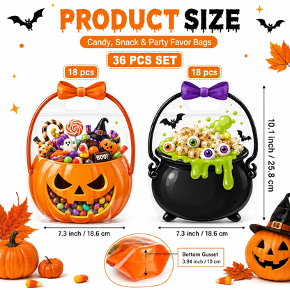 💥Surprise 70% Off！🎃Halloween Plastic Goodie Bags👻