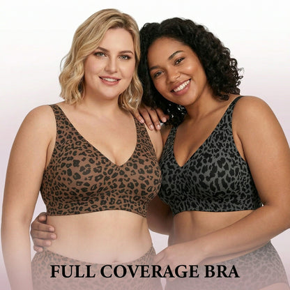 🏆LAST DAY SALE 57% OFF 🔥Super Firming Leopard Print Jelly  Bra | Women Wirefree Bras 👍No More Sagging Breasts