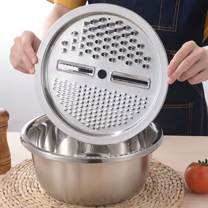 🔥Final 3 Hours:50%OFF Stainless Steel Grater with Drain Basket🥕🥗