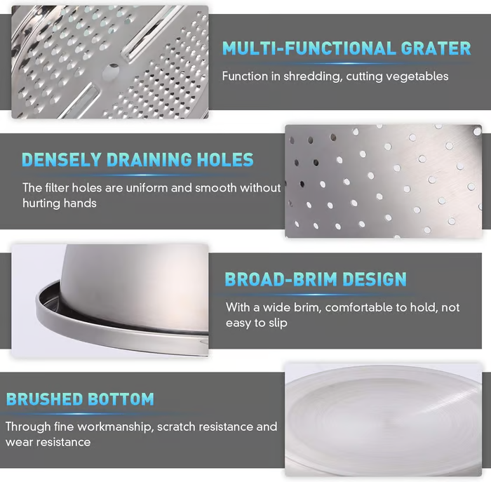 🔥Final 3 Hours:50%OFF Stainless Steel Grater with Drain Basket🥕🥗