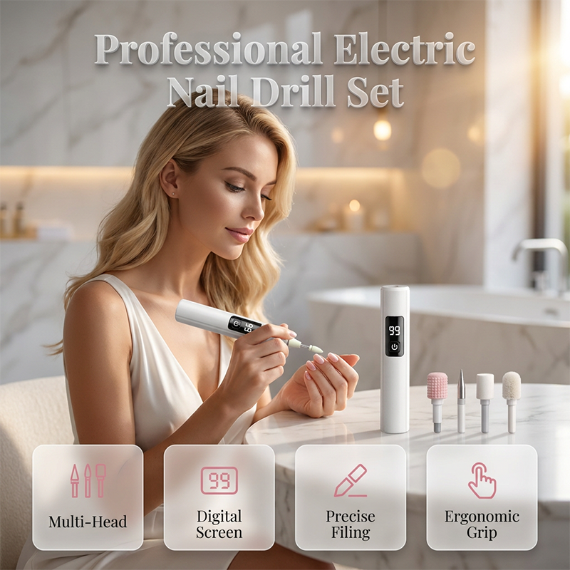 🔥55% OFF Professional Electric Nail Drill Machine, Portable Electric Nail Polisher with 4 Nail Drill Bits