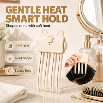 💥Surprise 50% Off！💇 Wireless Heated Volumizing Root Lift Clip, Portable Travel Hair Styling Tool for Flat Fine Hair